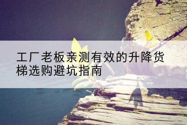 福贡升降货梯怎么选-工厂老板亲测有效的升降货梯选购避坑指南